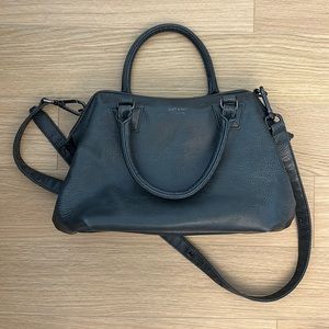 Matt & Nat vegan dark grey leather satchel and cross body doctor bag